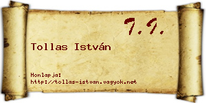 Tollas István névjegykártya